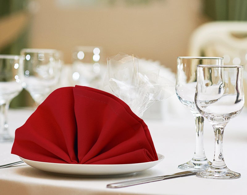 Utopia Home [24 Pack, Red] Cloth Napkins 17x17 Inches, 100% Polyester Hemmed Edges, Washable and Reusable Ideal for Parties, Weddings and Dinners - Image 5